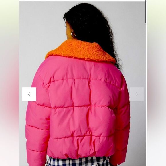 Urban Outfitters Duckie Faux Shearling Collar Puffer Jacket NWT - Picture 3 of 9